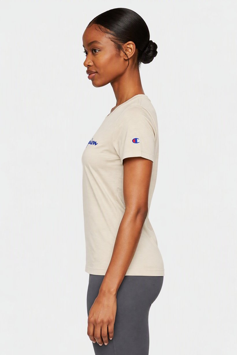 Women Sportswear Fit Short Sleeve Outdoor T-Shirt, Beige