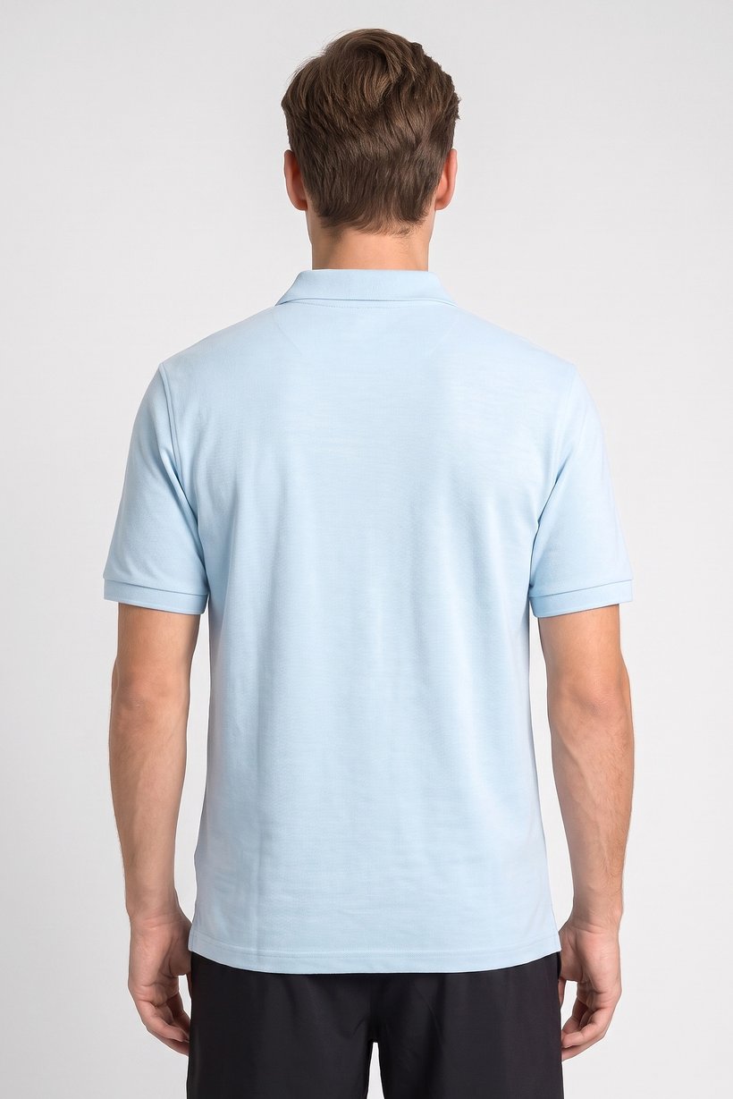 Men Sportswear Fit Short Sleeve Outdoor Polo Shirt, Sky Blue