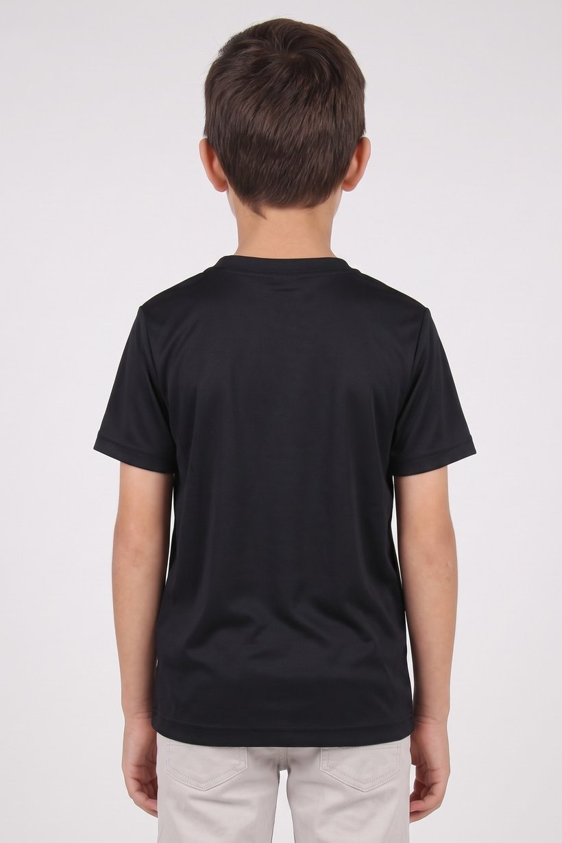 Kids Boy Dri Fit Short Sleeve Outdoor T-Shirt, Black