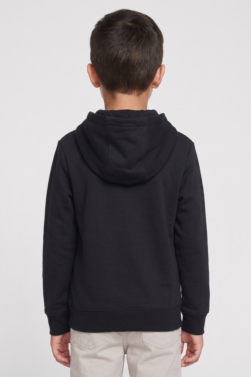 Kids Boy Sportswear Fit Long Sleeve Hoodie, Black