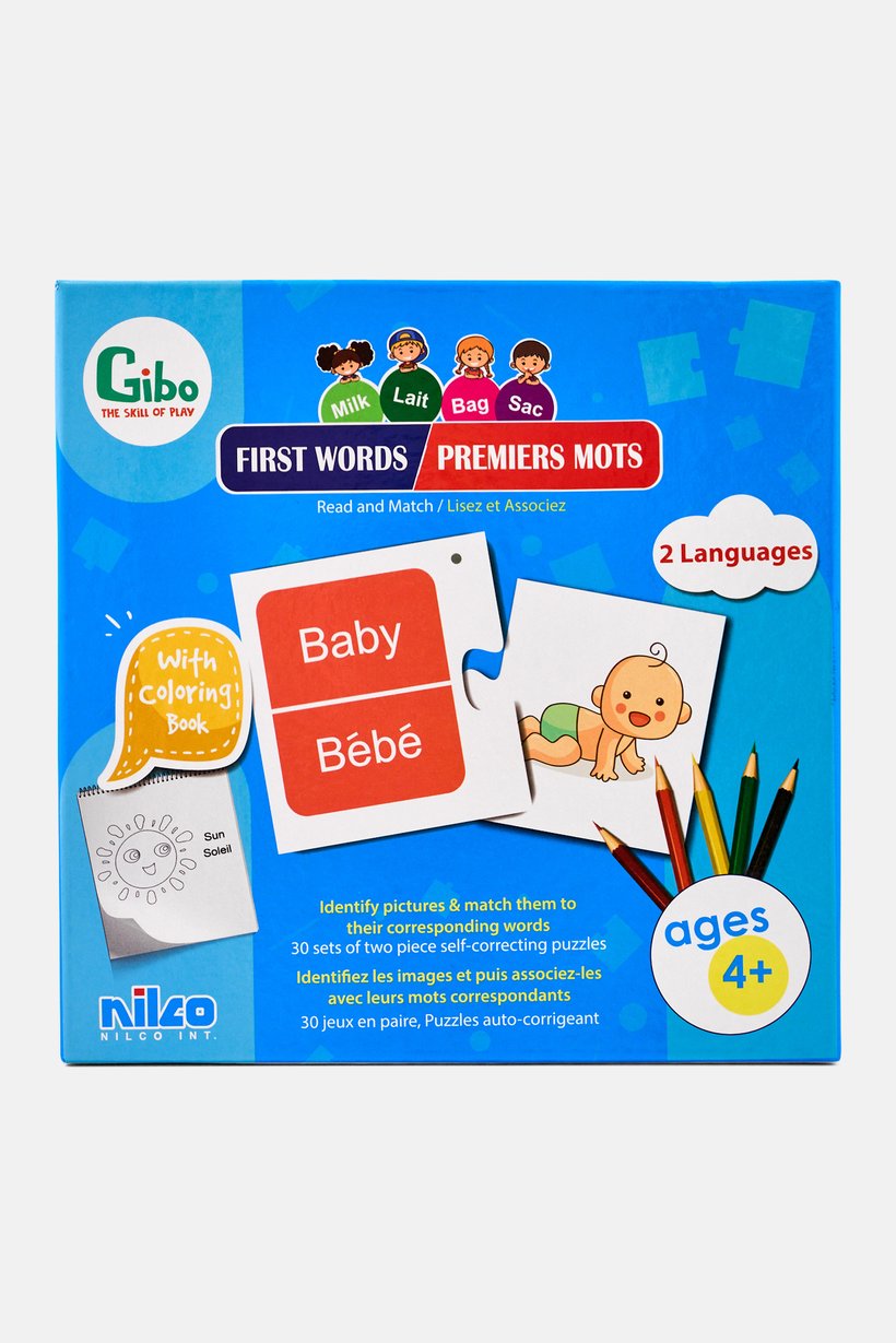 60 Pieces Learning Kit English and French Words
