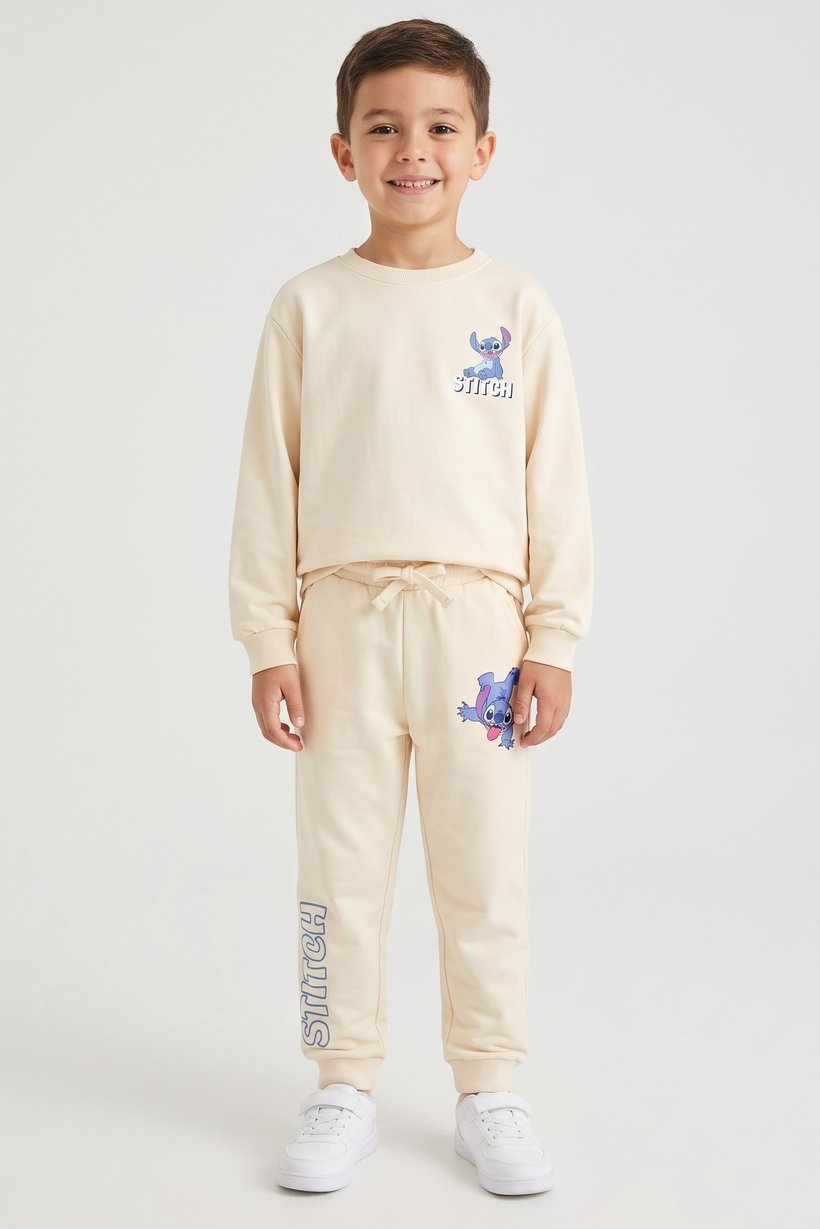 Disney x Lilo Stitch Kids Boy 2 Pieces Graphic Print Sweatshirt And Sweatpants Set, Multicolor