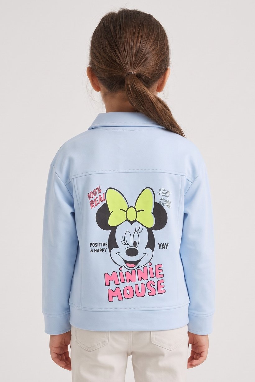 Toddlers Girl Graphic Print Jacket Shirt, Blue