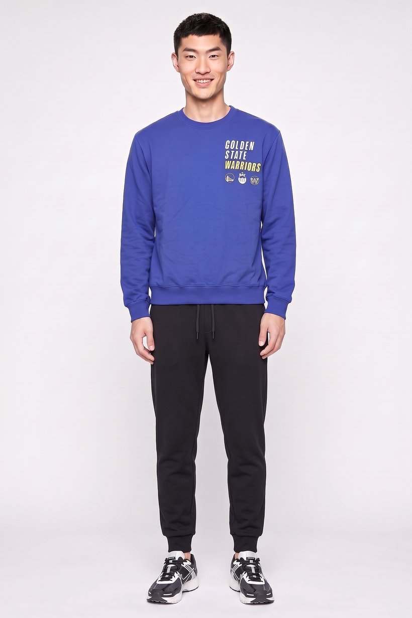 Men Sportswear Fit Long Sleeve Outdoor Sweatshirt, Blue