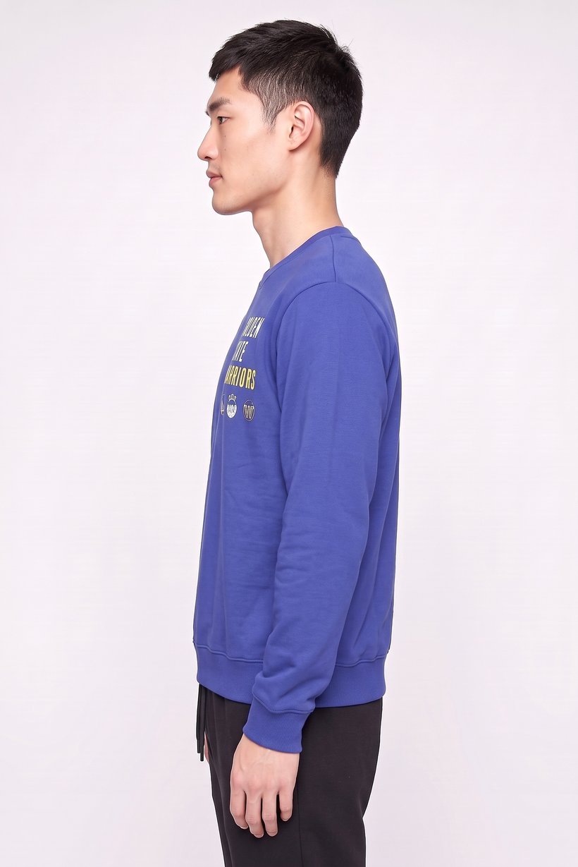 Men Sportswear Fit Long Sleeve Outdoor Sweatshirt, Blue
