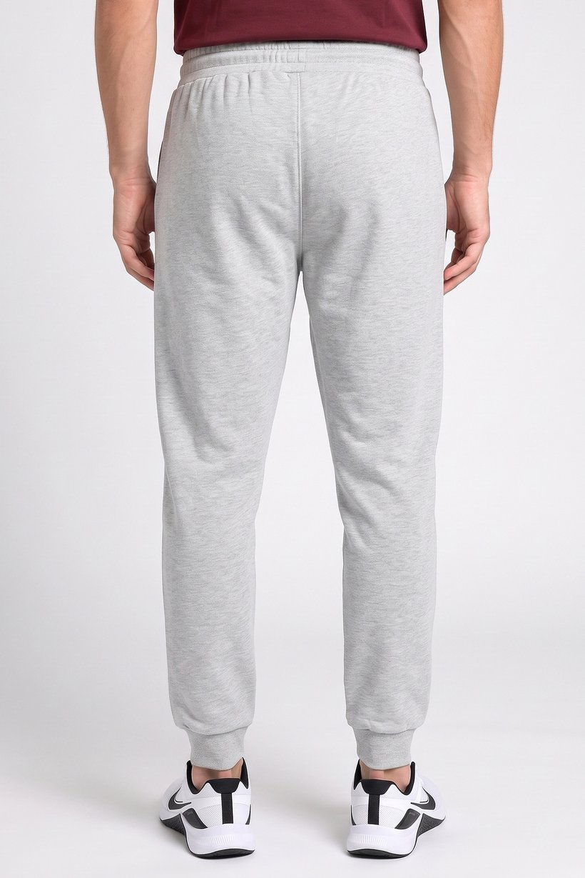 Men Sportswear Fit Drawstring Outdoor Track Pants, Grey