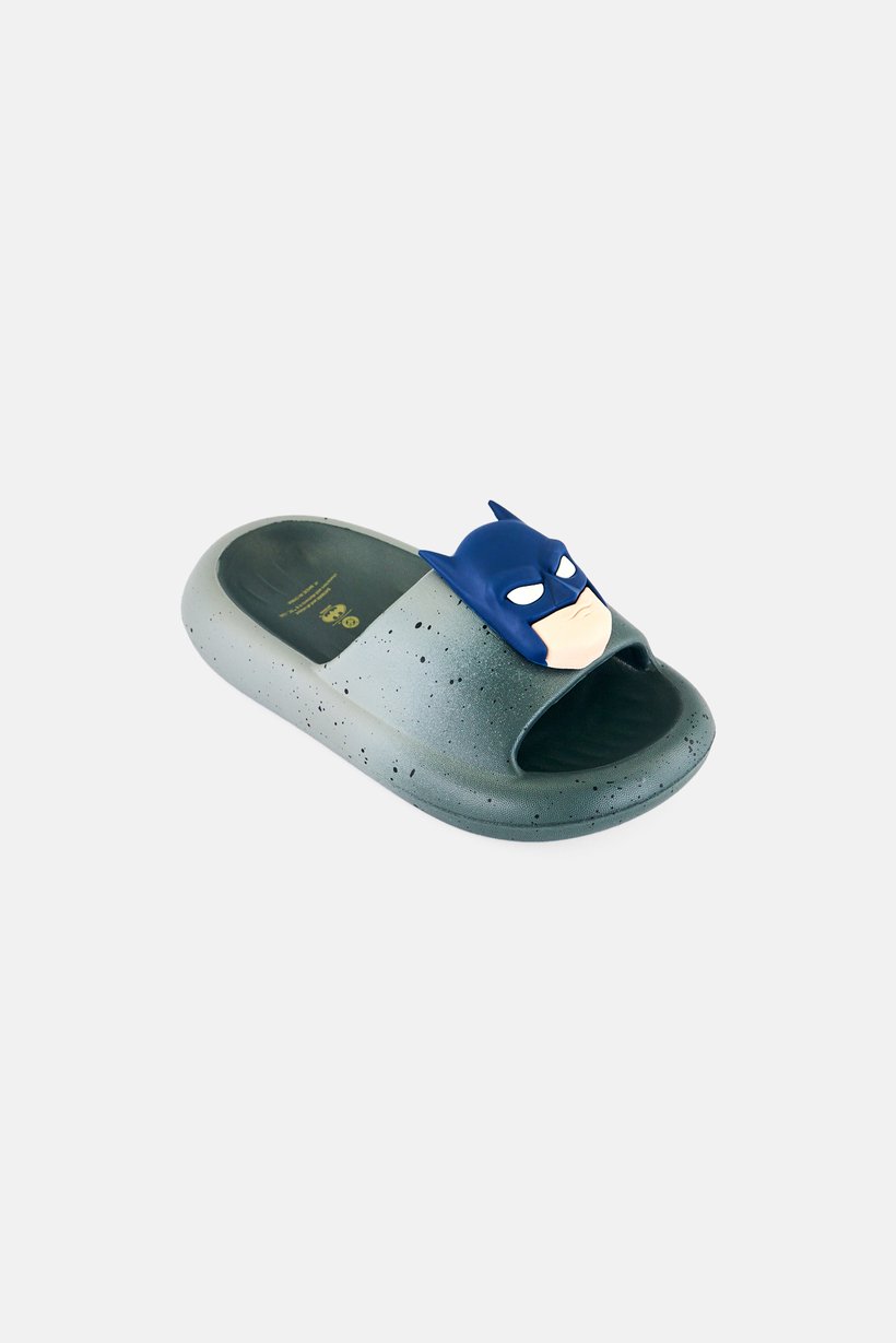 Toddlers Boy Batman Slip On Slides, Grey