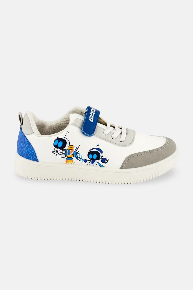 Kids Boy Astro Bot Velcro Closure Casual Shoes, White