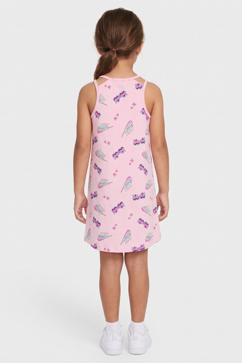 Kids Girl Allover Print Sleeveless Outdoor Dress, Multicolor