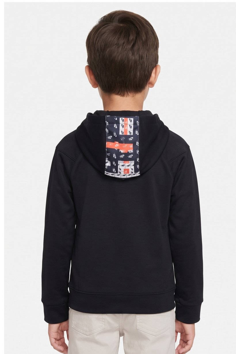 Toddlers Boy Long Sleeve Brand Logo Hoodie, Black