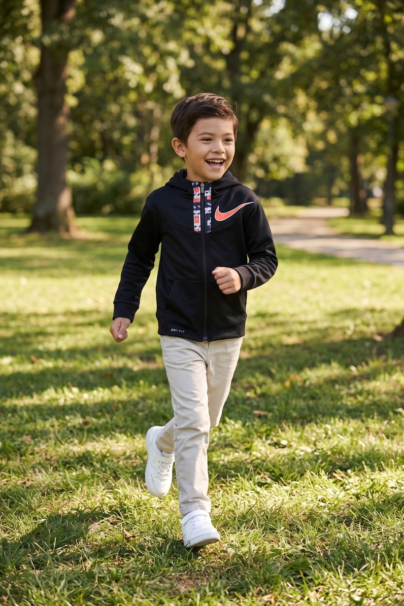 Toddlers Boy Long Sleeve Brand Logo Hoodie, Black