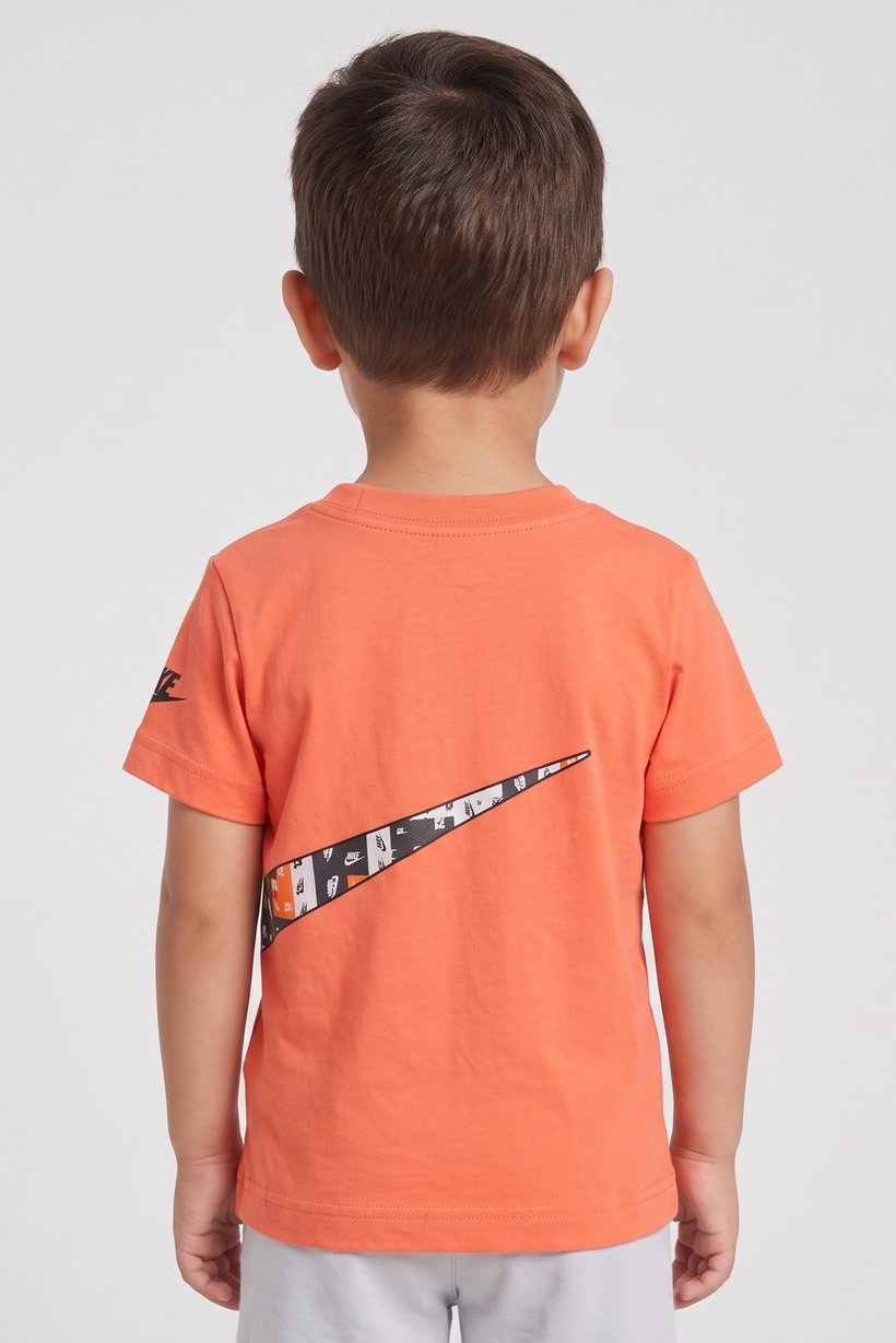 Toddlers Boy Short Sleeve Brand Logo Top, Orange
