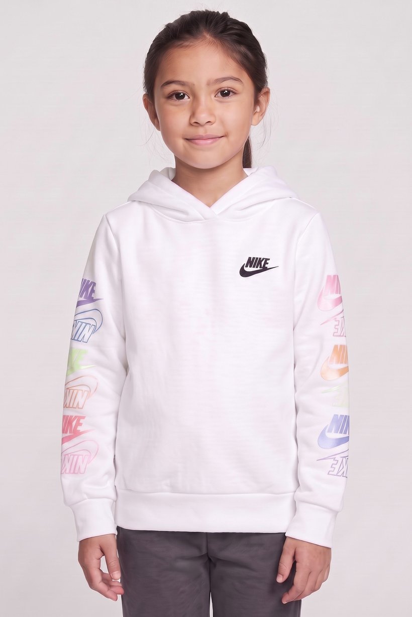 Kids Girl Long Sleeve Outdoor Hoodie, White