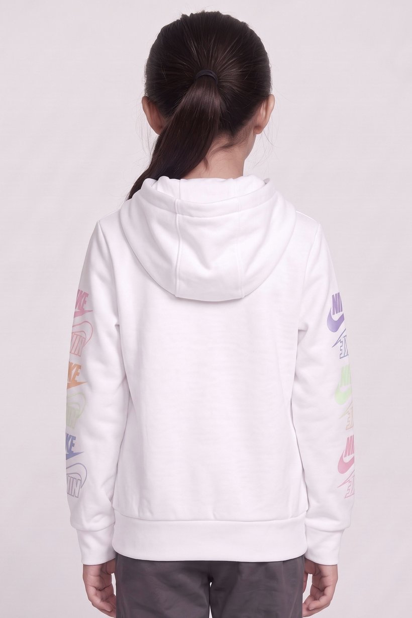 Kids Girl Long Sleeve Outdoor Hoodie, White