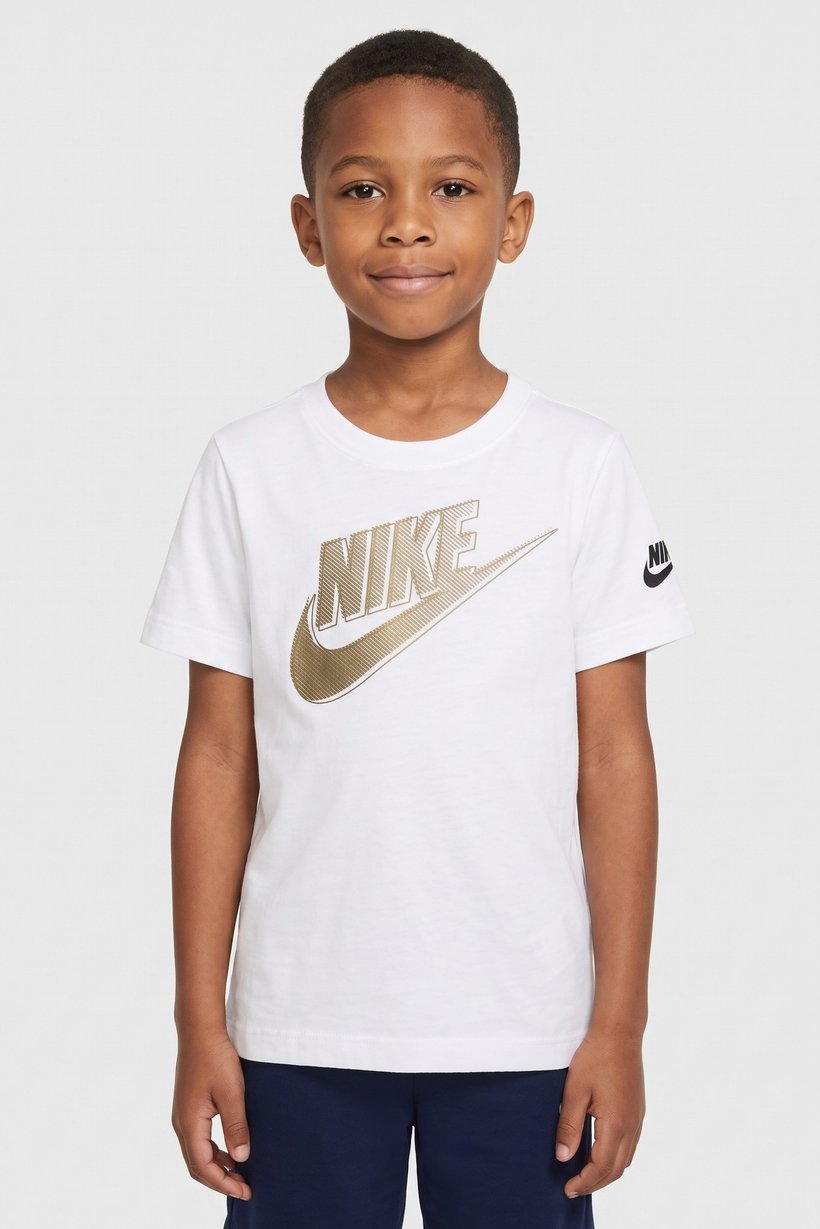Kids Boy Sportswear Fit Short Sleeve Outdoor T-Shirt, White