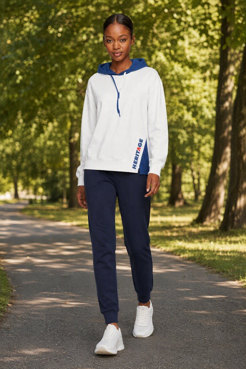 Women Sportswear Fit Long Sleeve Outdoor Hoodie, White
