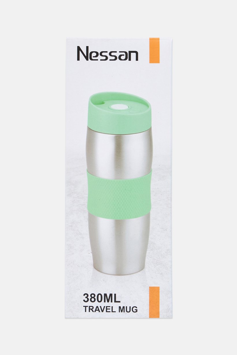 Stainless Steel Travel Mug With Silicone Rubber, Black