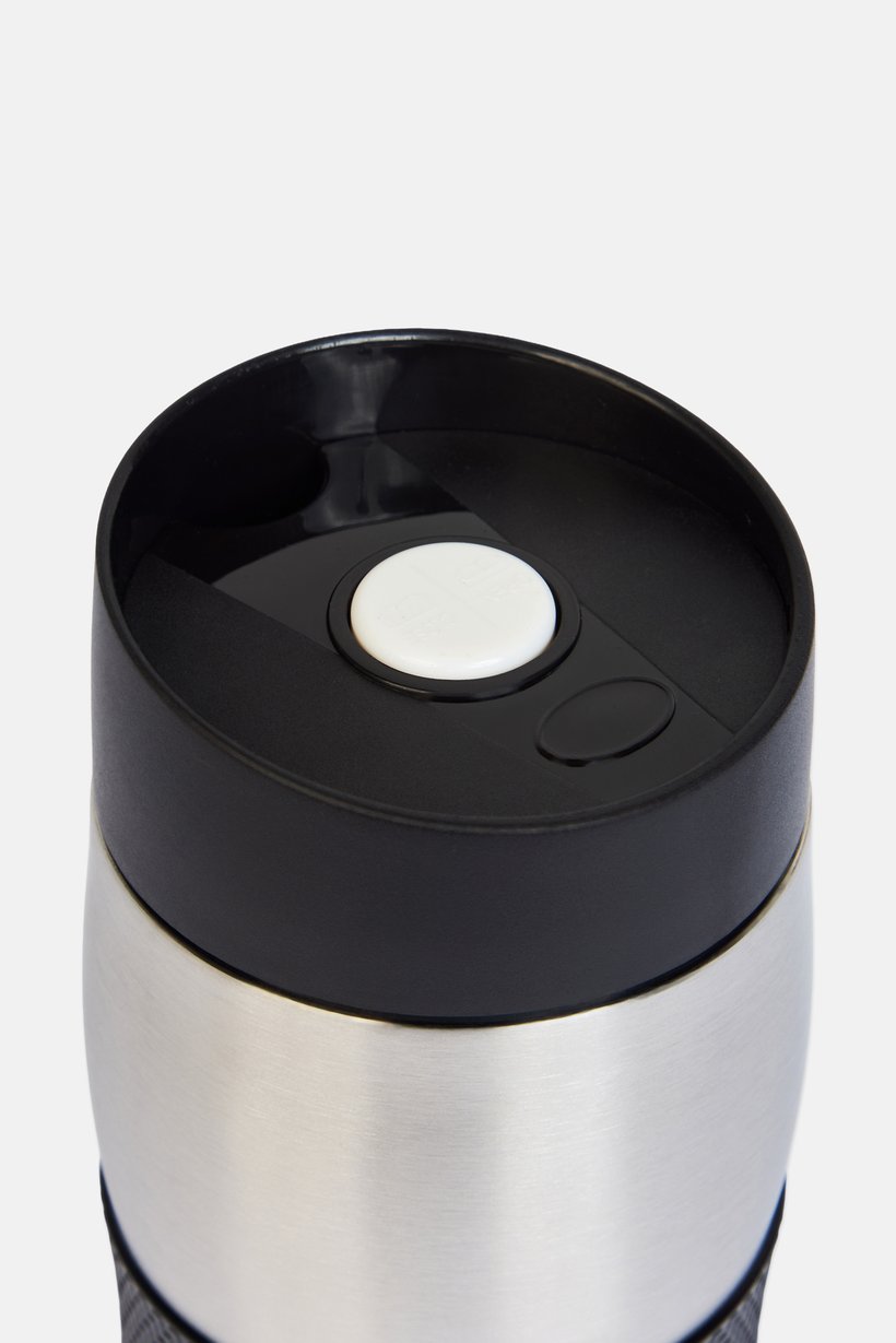Stainless Steel Travel Mug With Silicone Rubber, Black