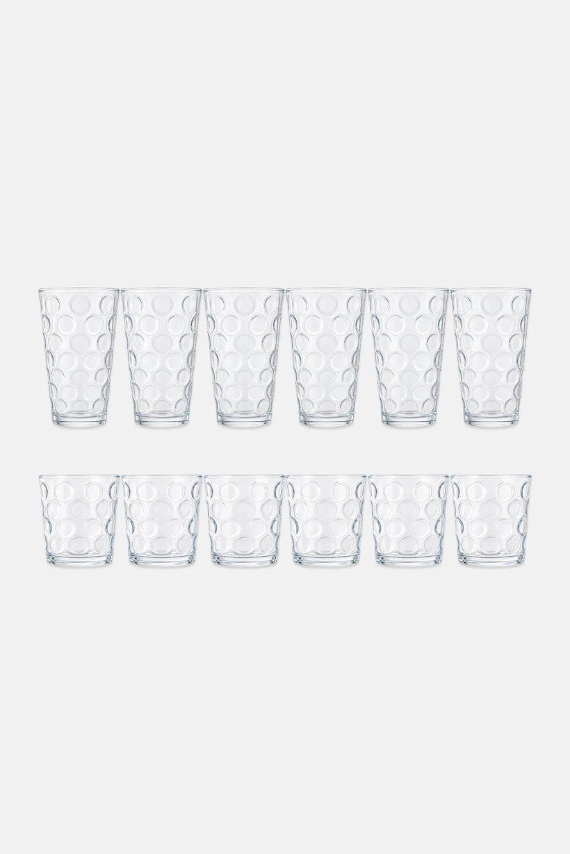 12 Pieces Drinkware Set, Transparent
