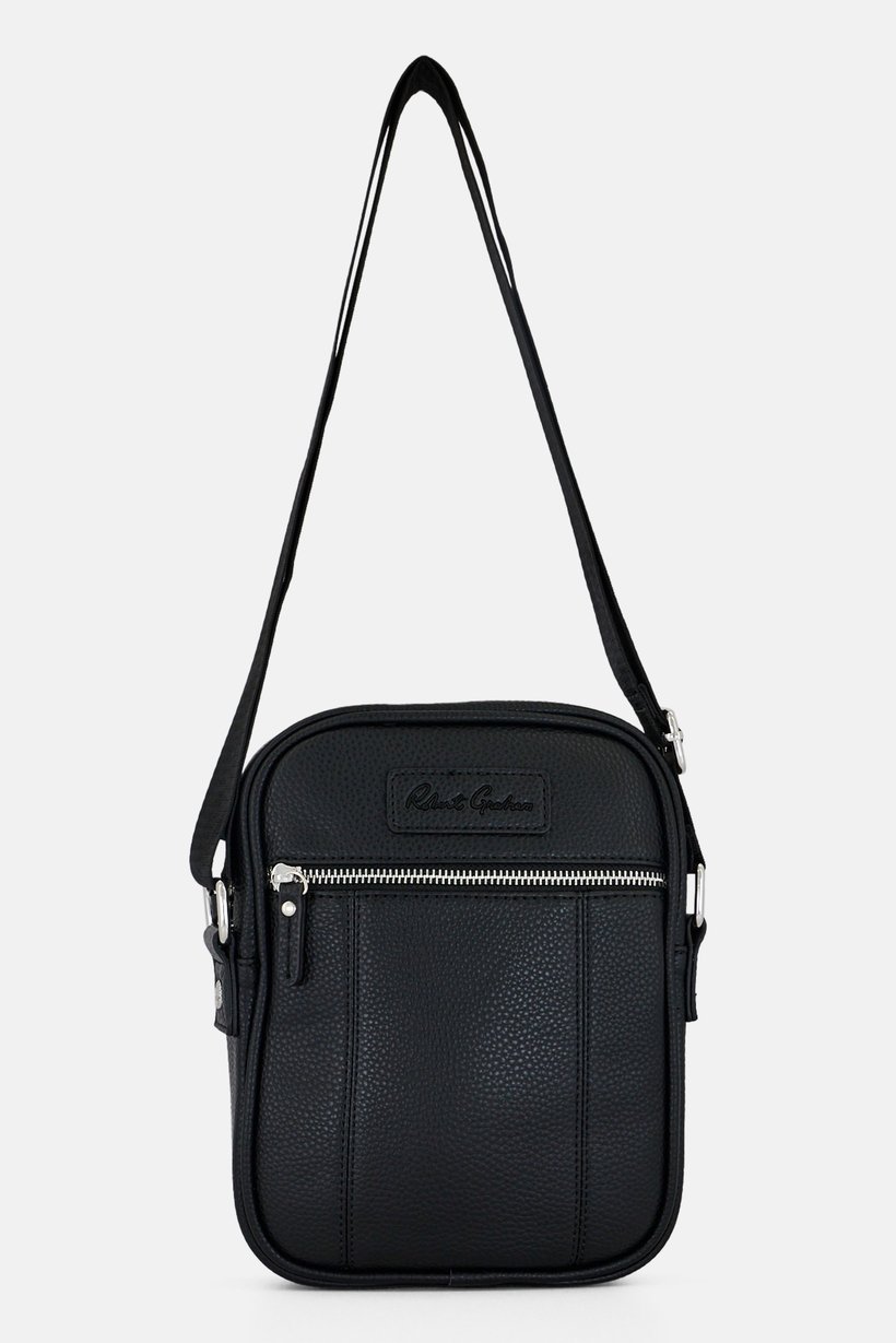 Men Brand Logo Cross Body Bag, Black
