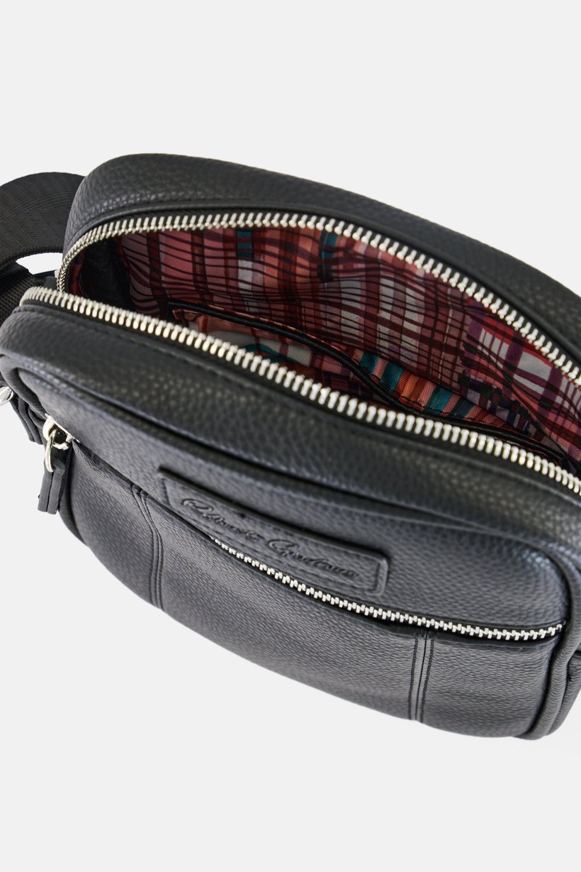 Men Brand Logo Cross Body Bag, Black