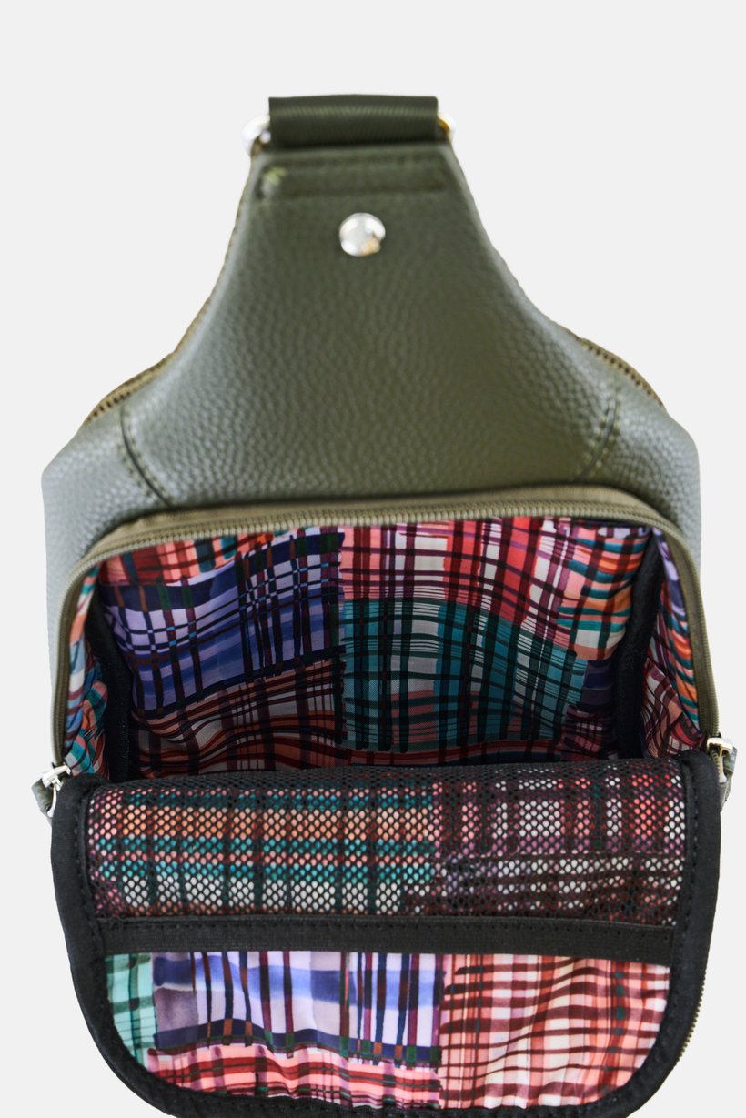 Men Brand Logo Fanny Pack, Olive