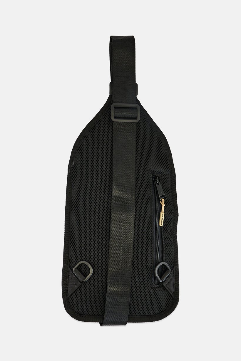 Men Brand Logo Cross Body Bag, Black