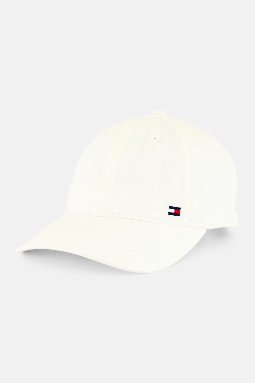 Men Embroidered Logo Adjustable Buckle Closure Cap, White