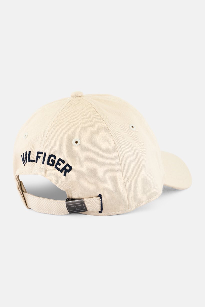 Men Embroidered Logo Adjustable Buckle Closure Cap, Beige