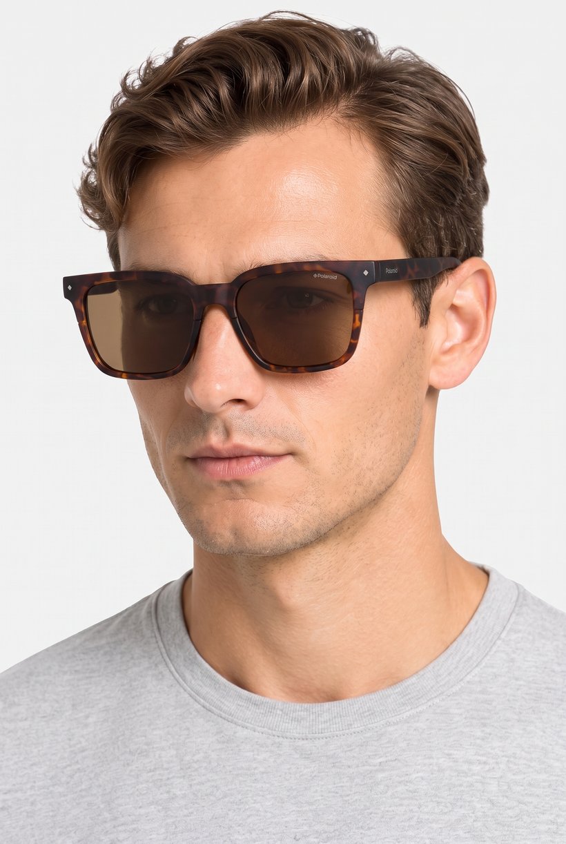 Men PLD 6044 S Square Sunglasses, Brown