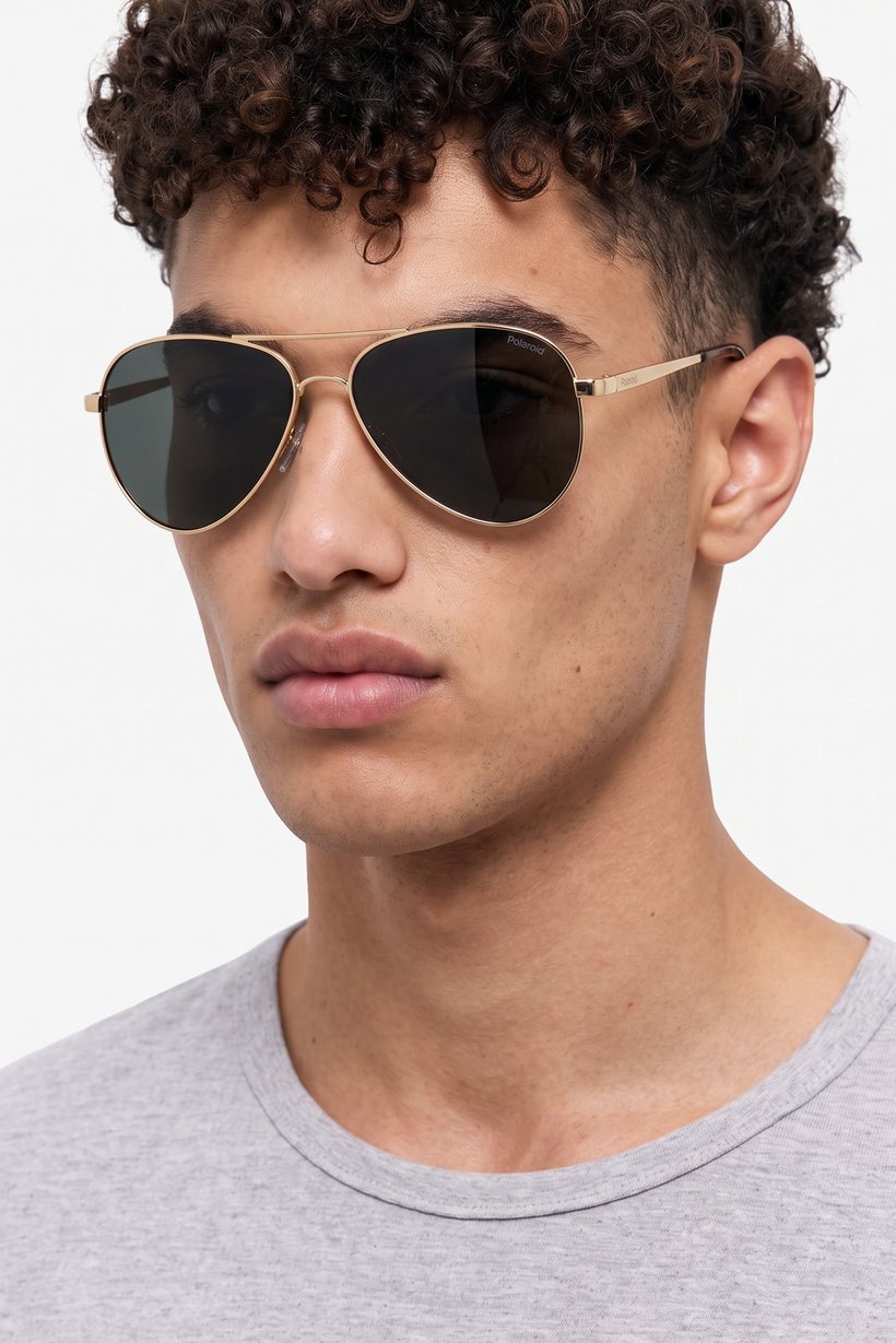 Men PLD 6012/N/NEW Aviator Sunglasses, Gold