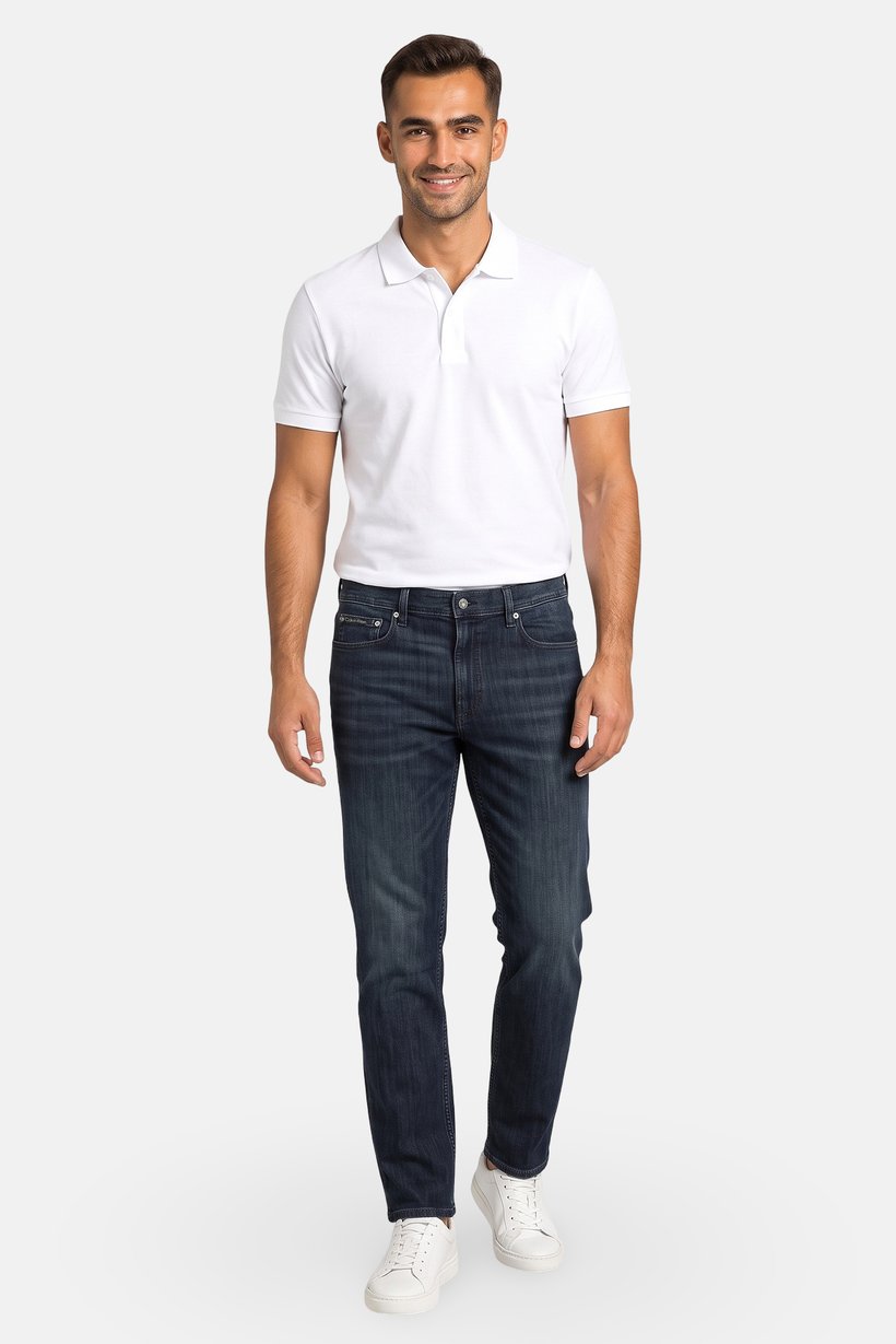 Men Slim Fit Washed Stretchable Jeans, Blue