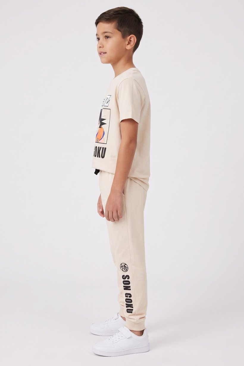 Kids Boy 2Pcs Short Sleeve T-Shirt And Jogger Pants Set, Beige