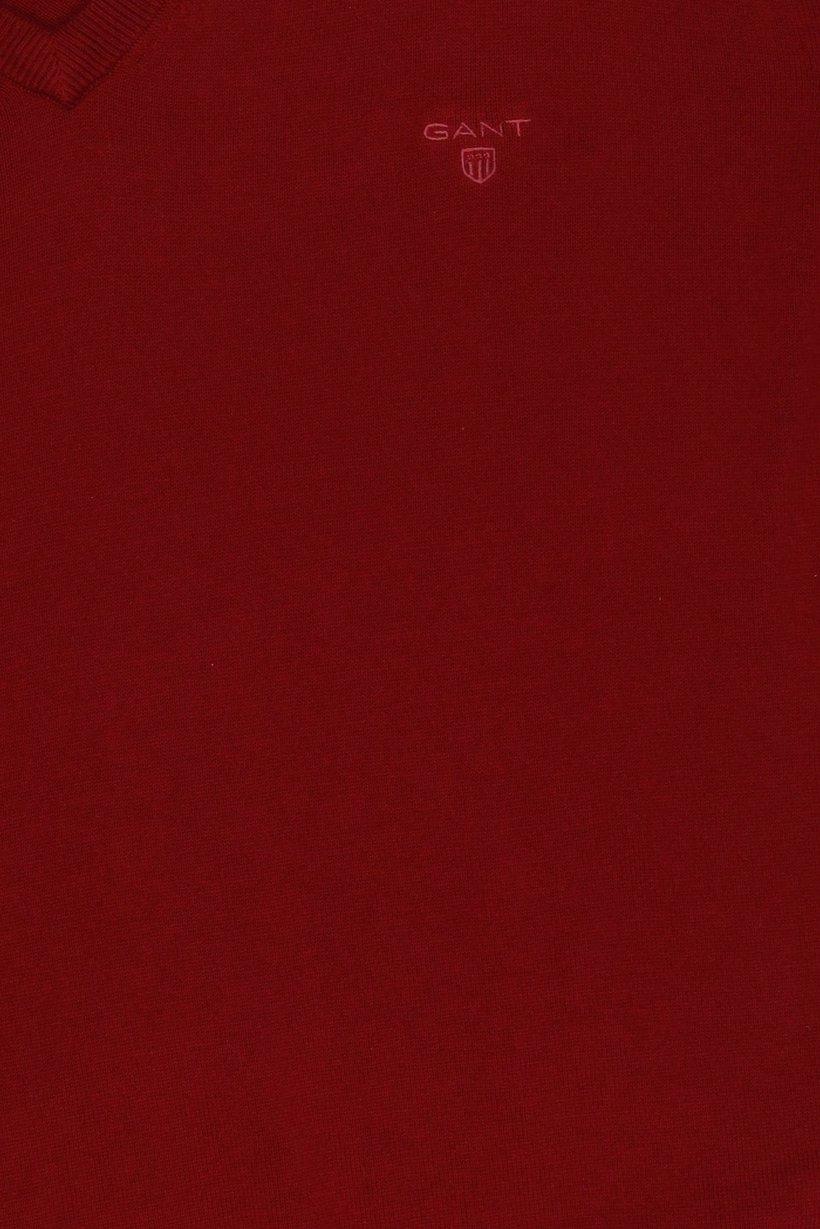 Men V-Neck Textured Sweater, Red