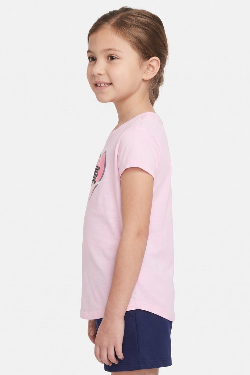 Toddlers Girl Brand Logo Short Sleeve Top, Pink