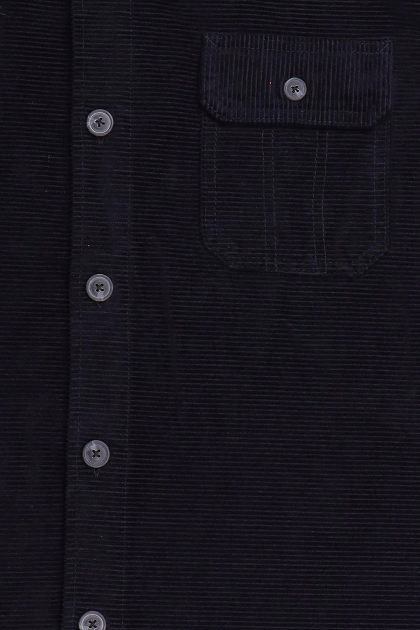 Men Corduroy Long Sleeve Jacket Shirt, Deep Navy