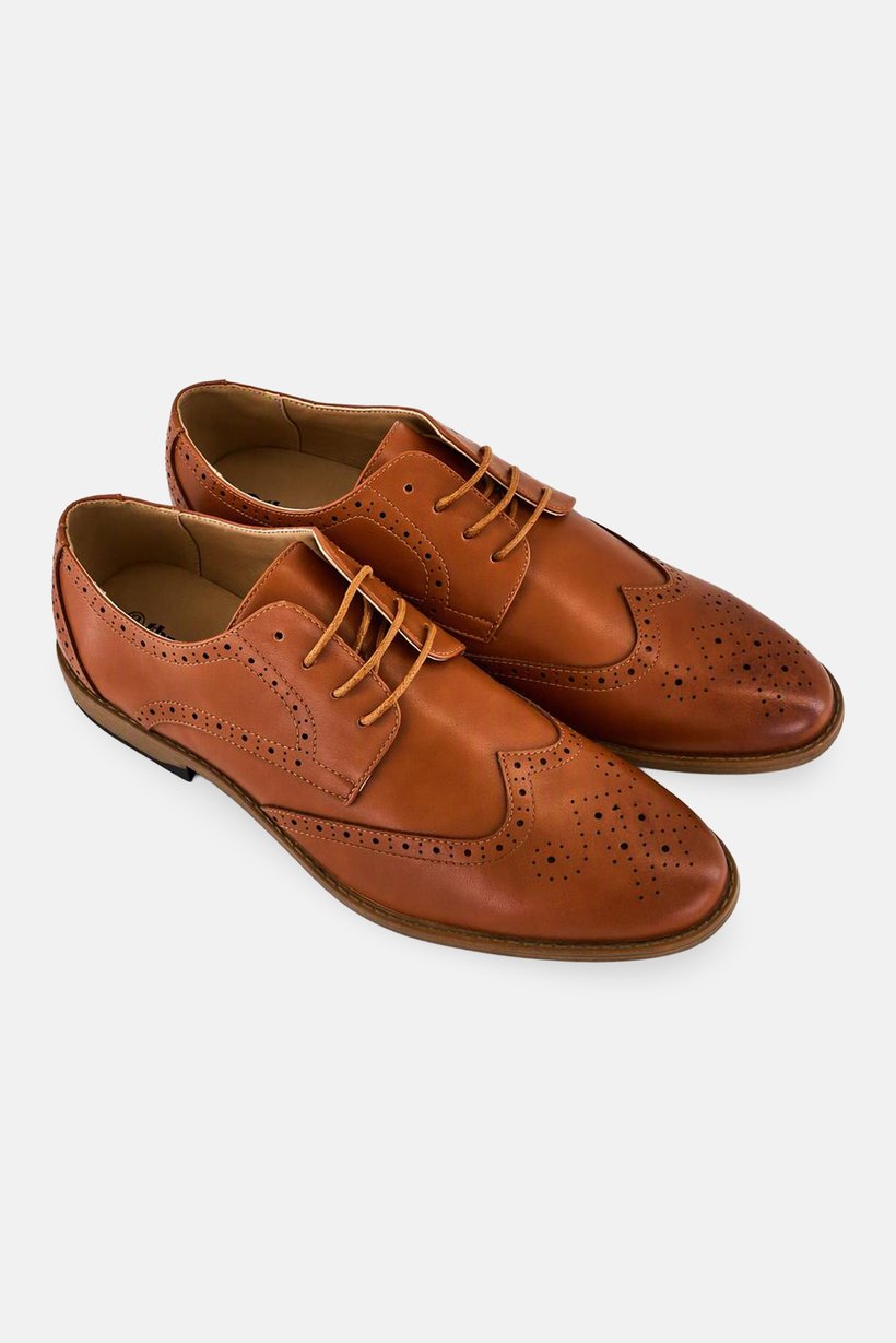 Men Lace Up Formal Shoes, Brown