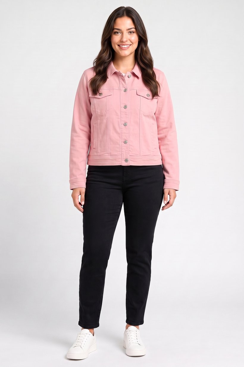Women Solid Jacket Shirt, Pink