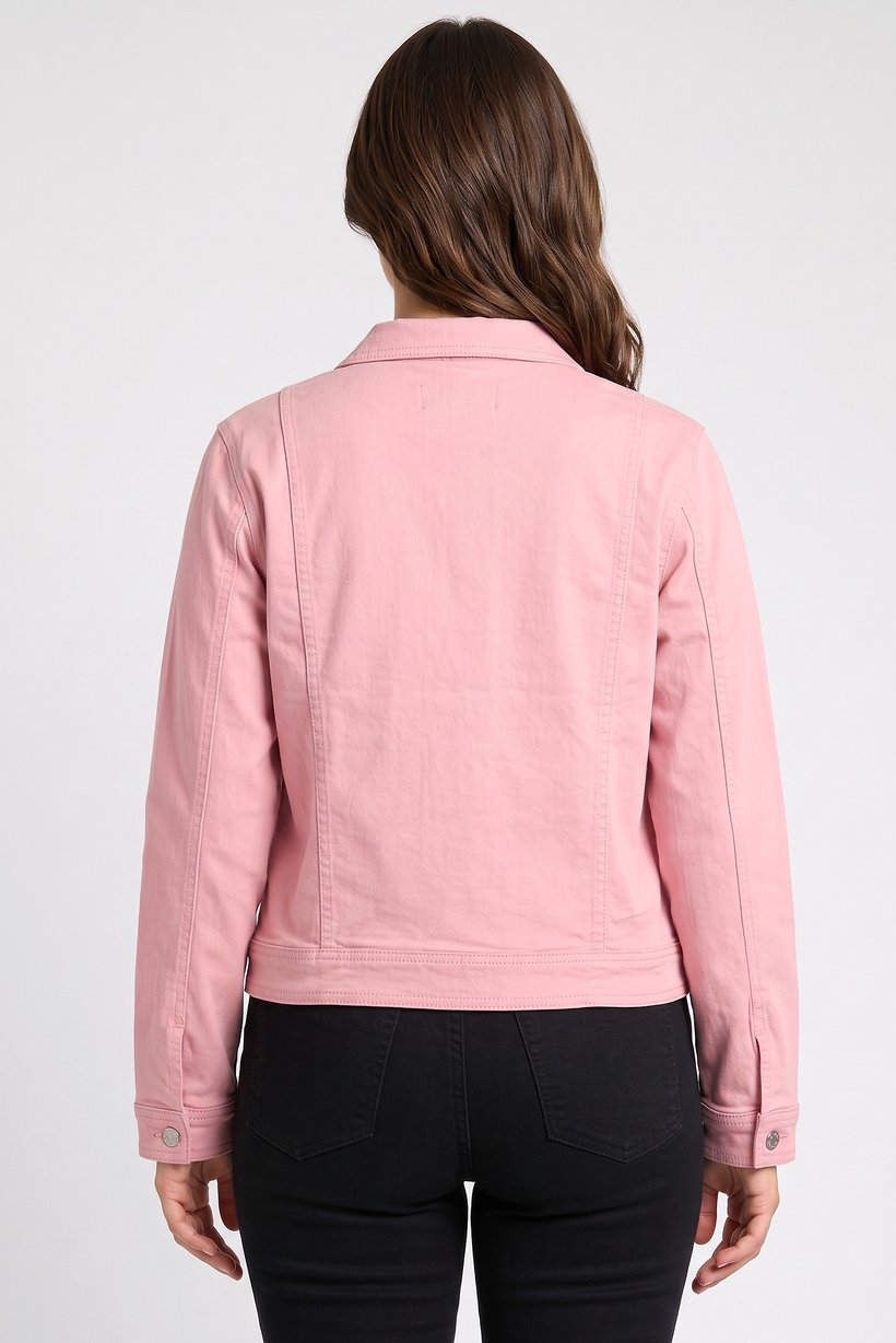Women Solid Jacket Shirt, Pink