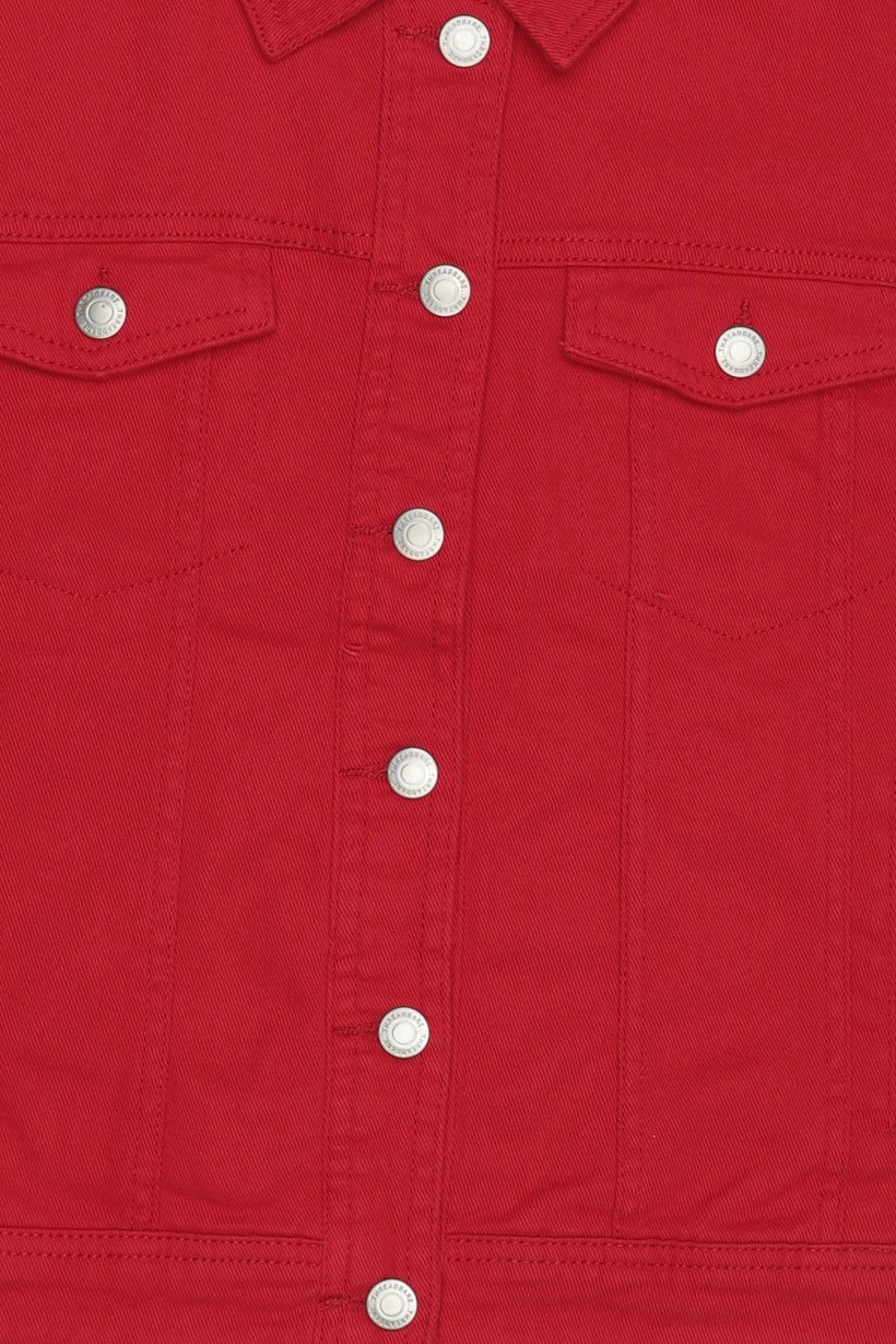 Women Denim Jacket Shirt, Red