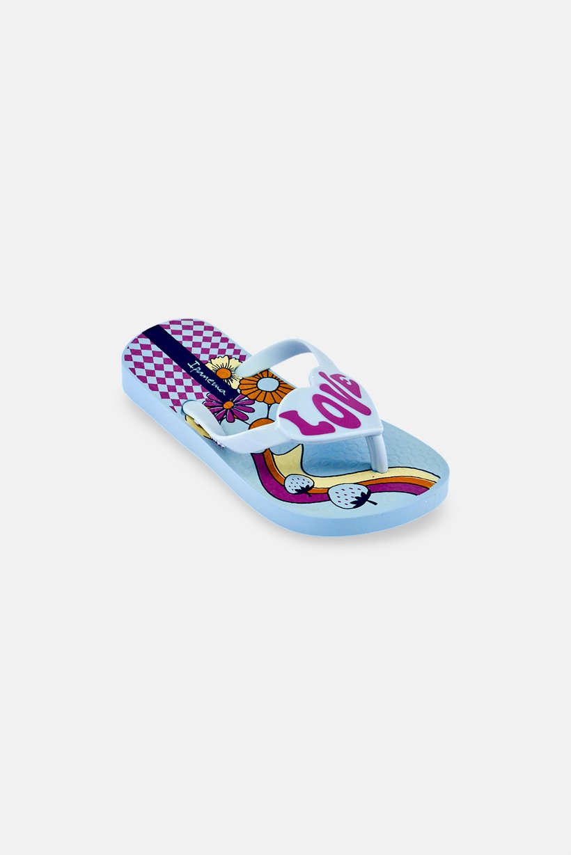 Toddlers Girl Love Floral Slip On Slippers, Multicolor