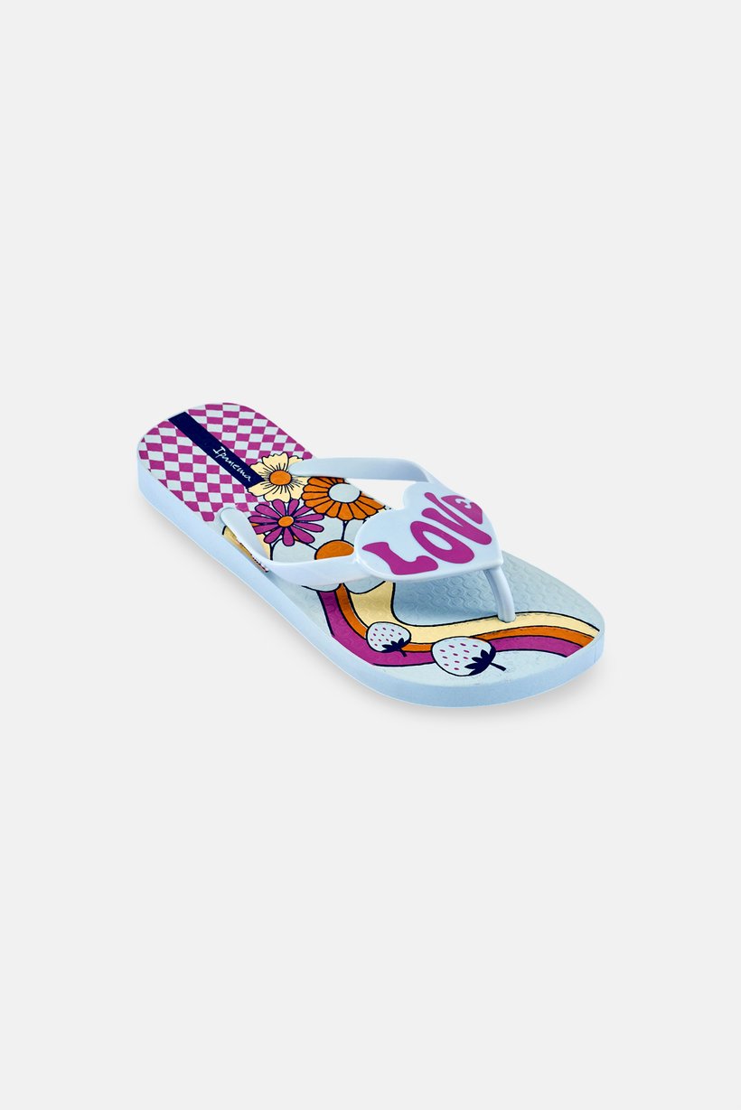 Kids Girl Love Floral Slip On Slippers, Multicolor