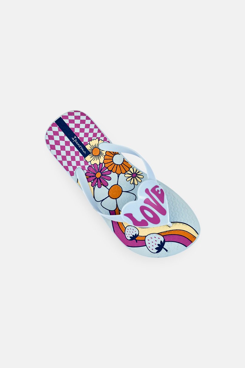Kids Girl Love Floral Slip On Slippers, Multicolor