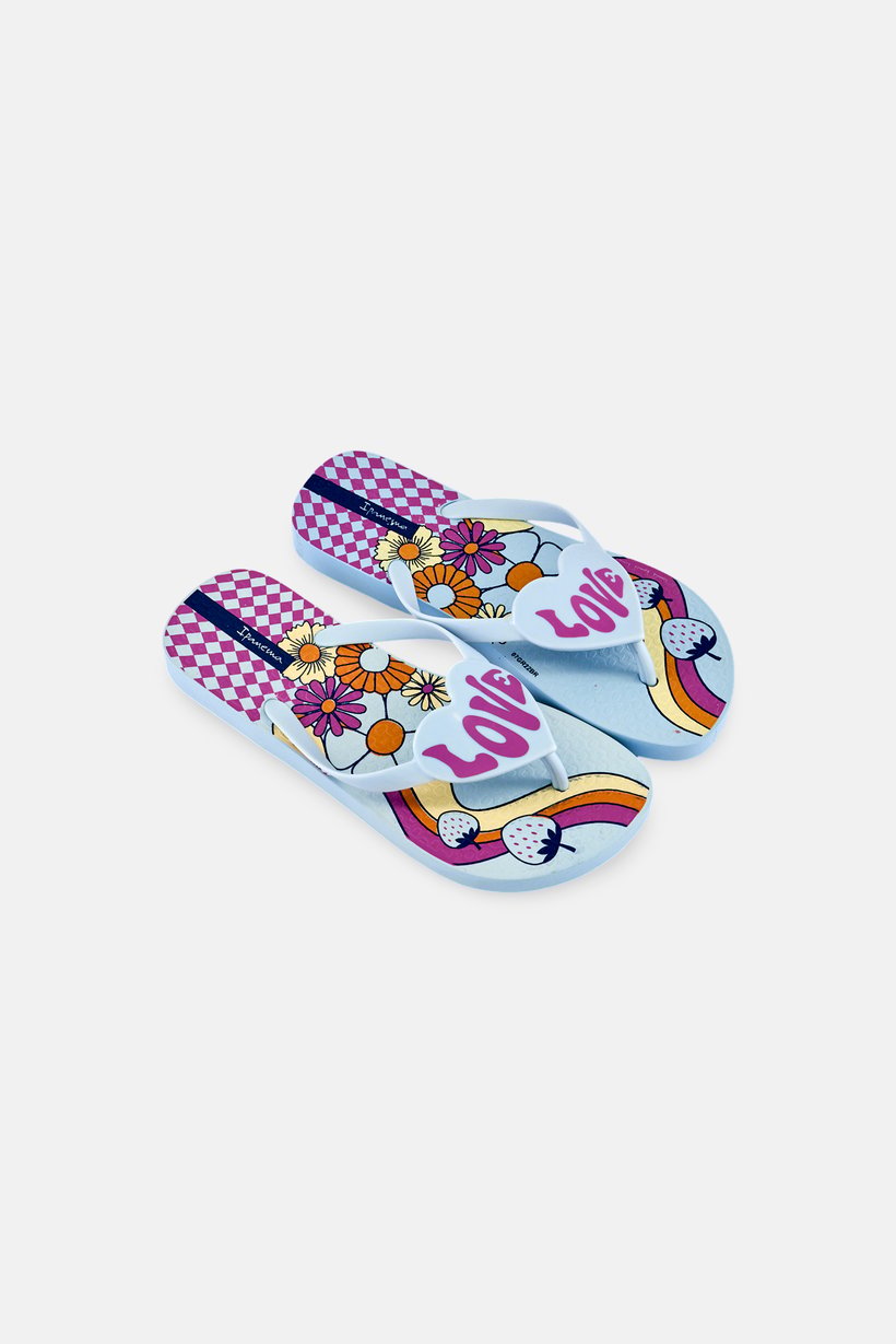 Kids Girl Love Floral Slip On Slippers, Multicolor