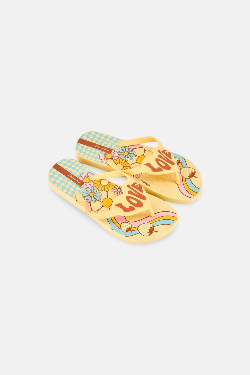 Kids Girl Love Floral Slip On Slippers, Multicolor