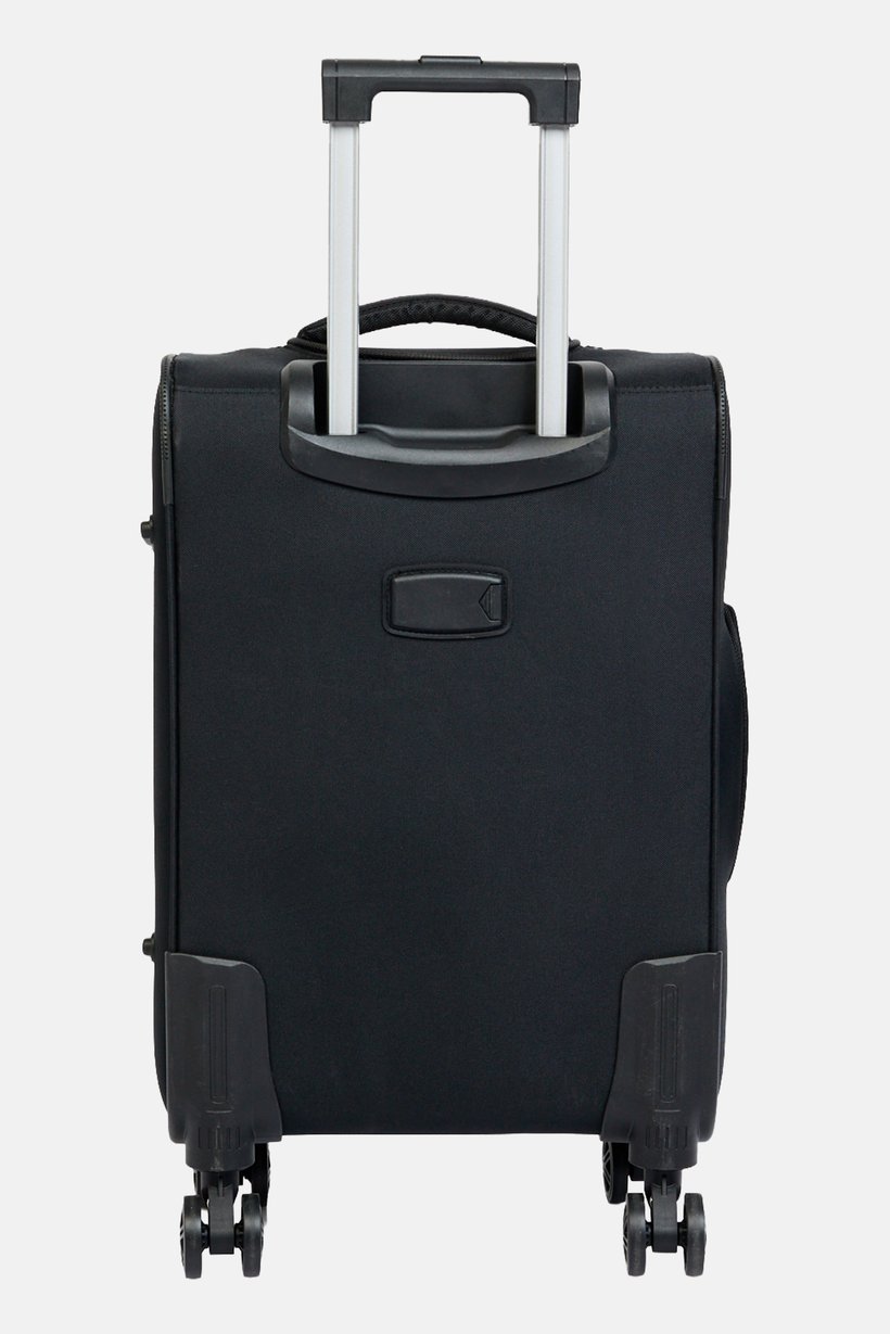 20 Inch Brand Logo Soft Shell Luggage, Black