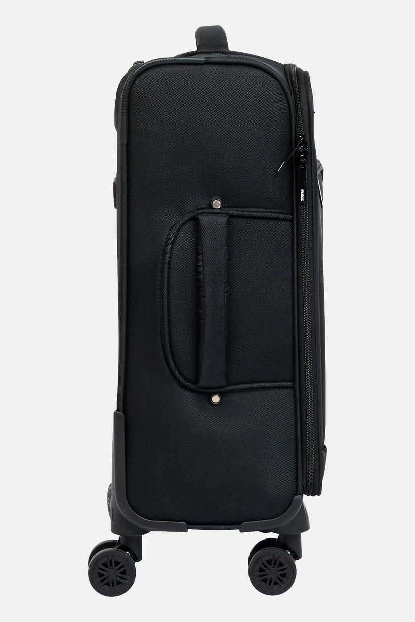 20 Inch Brand Logo Soft Shell Luggage, Black