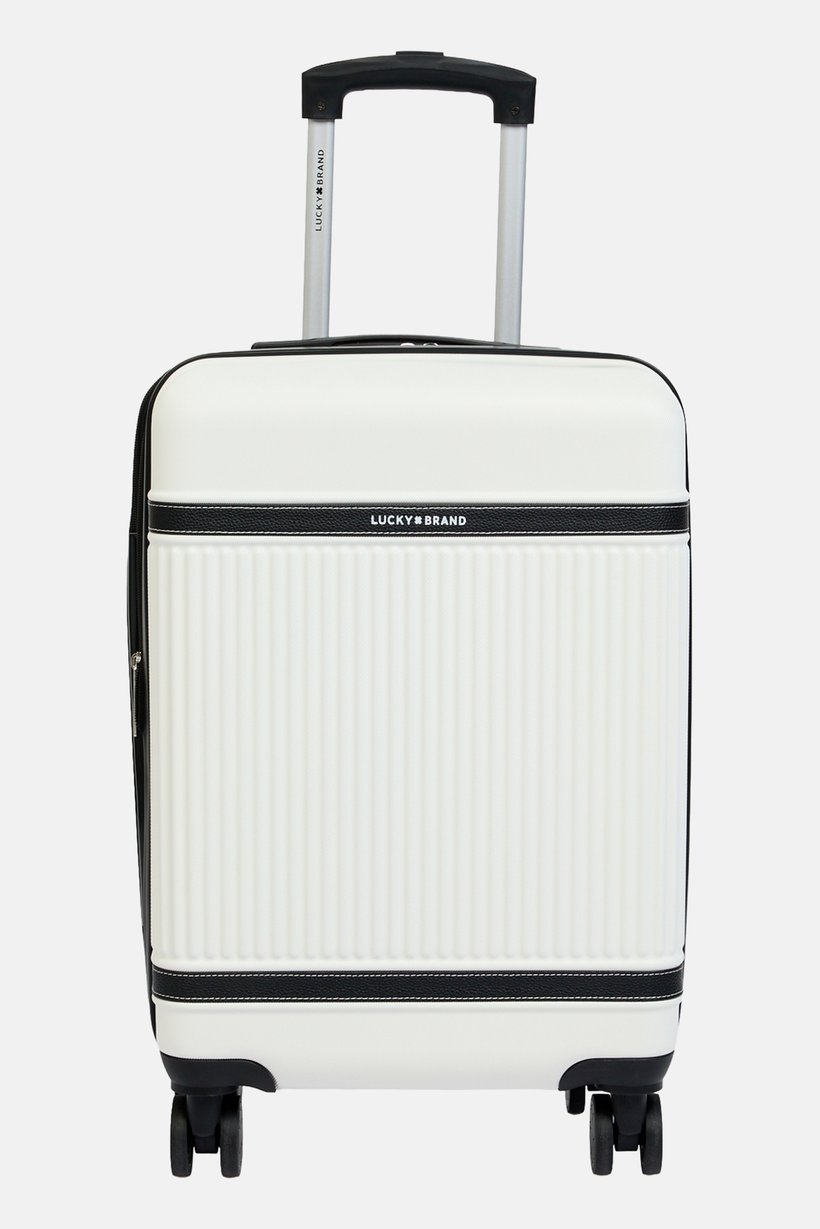20 Inch Hardshell Zippered Pocket Expandable Luggage, White