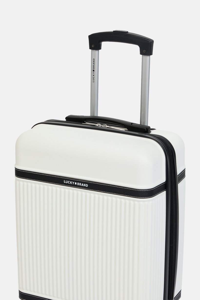 20 Inch Hardshell Zippered Pocket Expandable Luggage, White