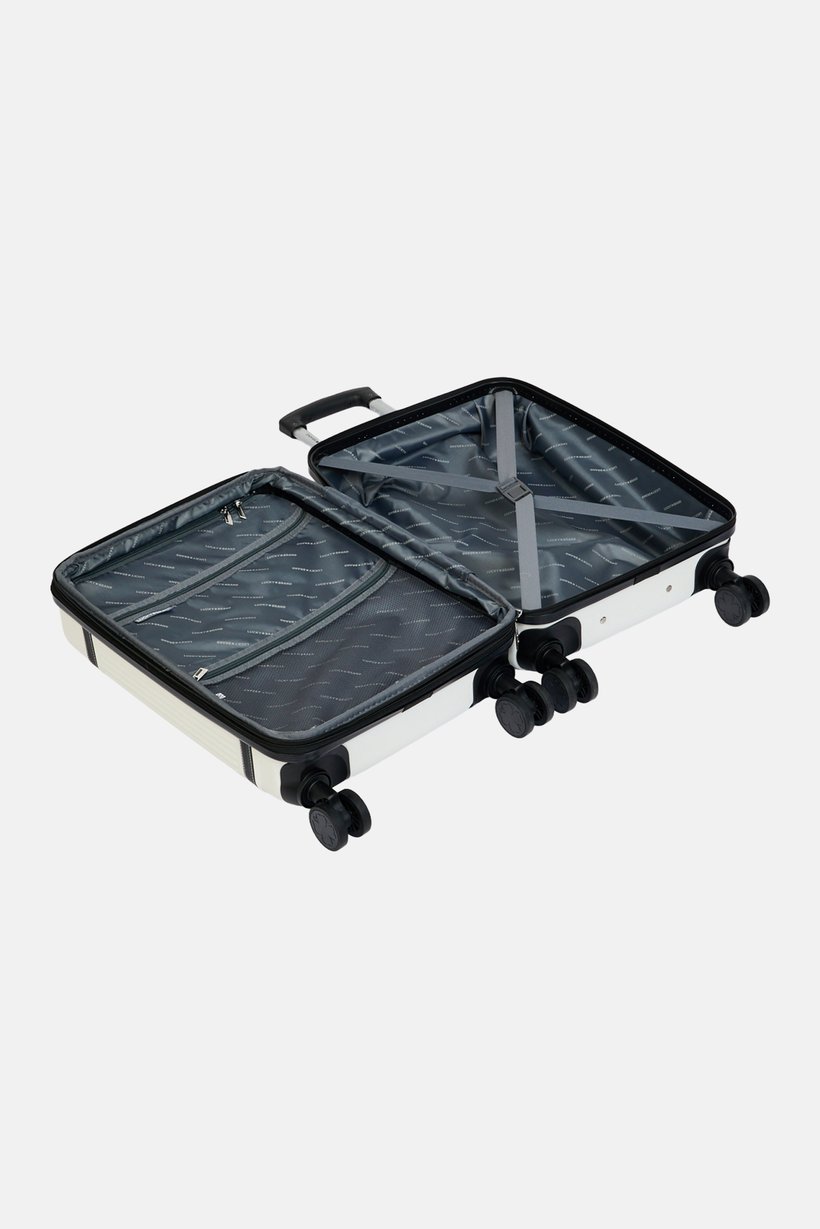 20 Inch Hardshell Zippered Pocket Expandable Luggage, White